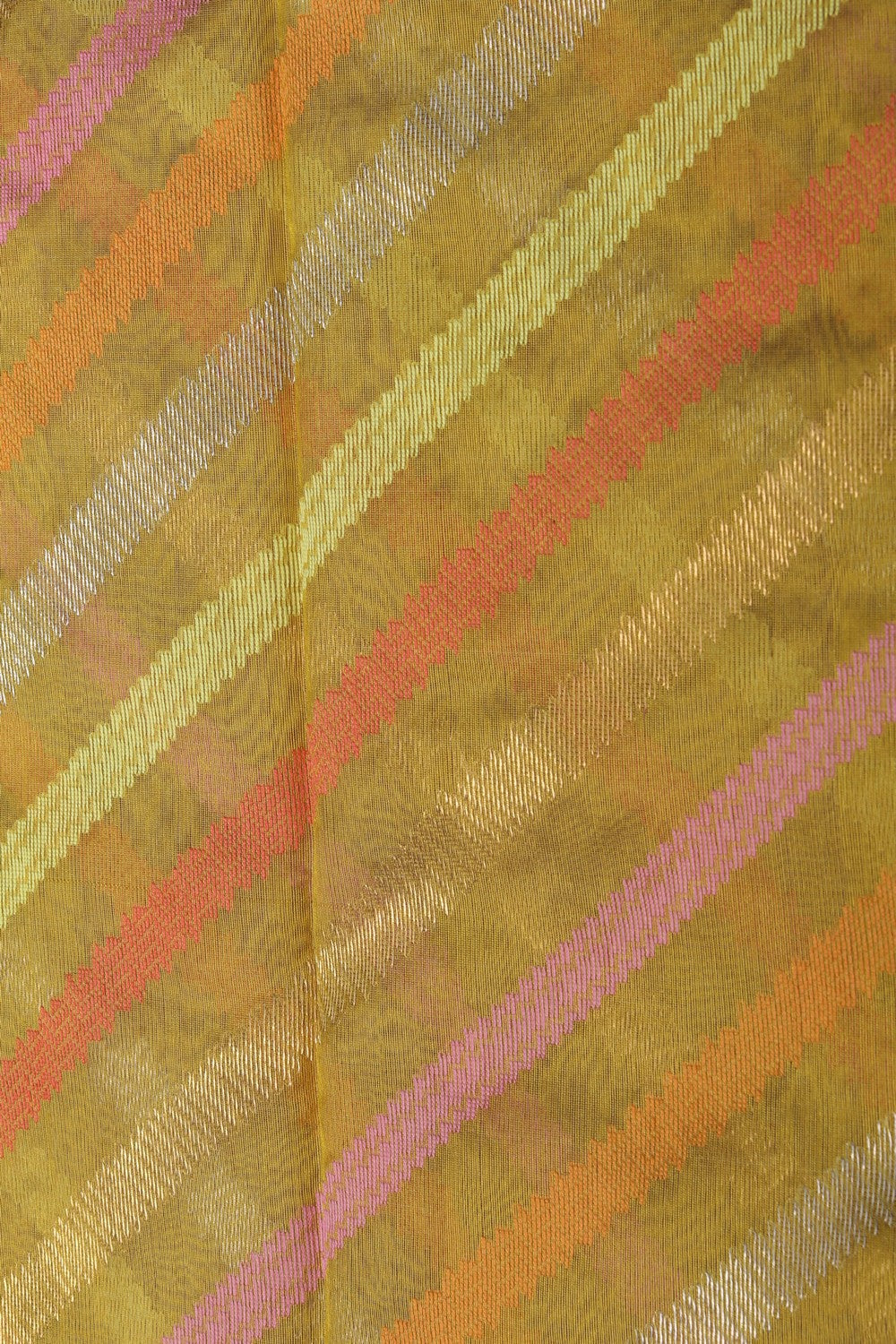 Image of Chanderi Silk Gold-Yellow Saree
